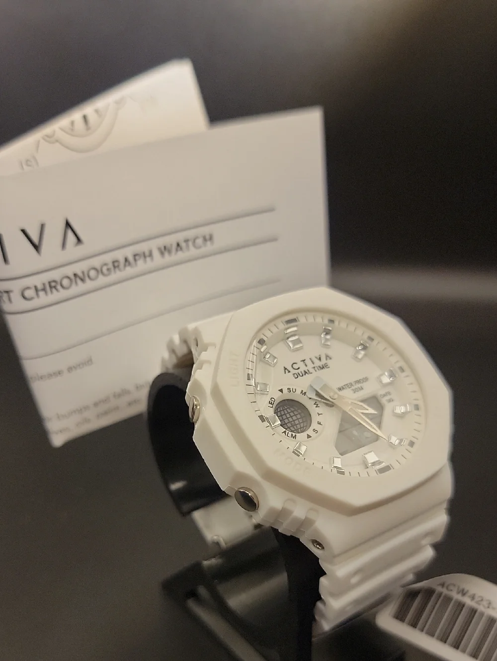NWT Activa Sonar Invicta Mens Watch 45.5mm Digital White Chronograph ACW423-001
